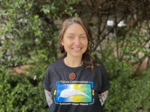 Hannah Weir protecting the river